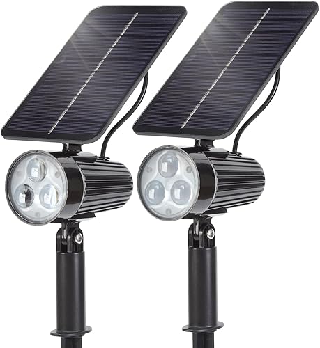 SUNLONG Focos solares para exteriores, impermeables, ip65, luces solares cálidas para exteriores, para pasarela, patio, camino, jardín, paisaje,
