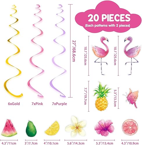 Miniatura 37 de Remolino colgante para fiesta de dinosaurios para niñas, 20 piezas, decoraciones de fiesta de cumpleaños de dinosaurios para niños, baby shower