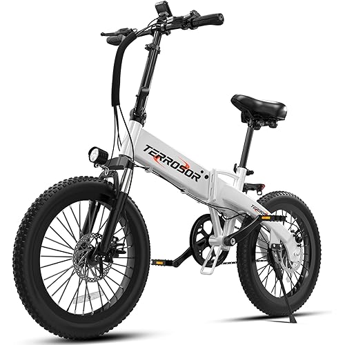 Foldable Electric Bike for Adults & Teens, 20" Fat Tire Foldable Ebike with 720W Peak Motor, 25MPH, 375Wh Removable Battery, 50 Miles Range, 5-Level Pedal Assist, Commuter Electric Bicycle