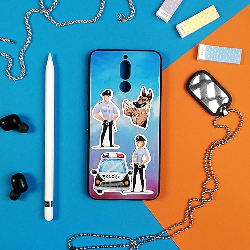 Miniatura 7 de 100 calcomanías con diseños inspirados en la policía, juguetes de policía, calcomanías para laptops y automóviles, decoraciones fiesta y recuerdos