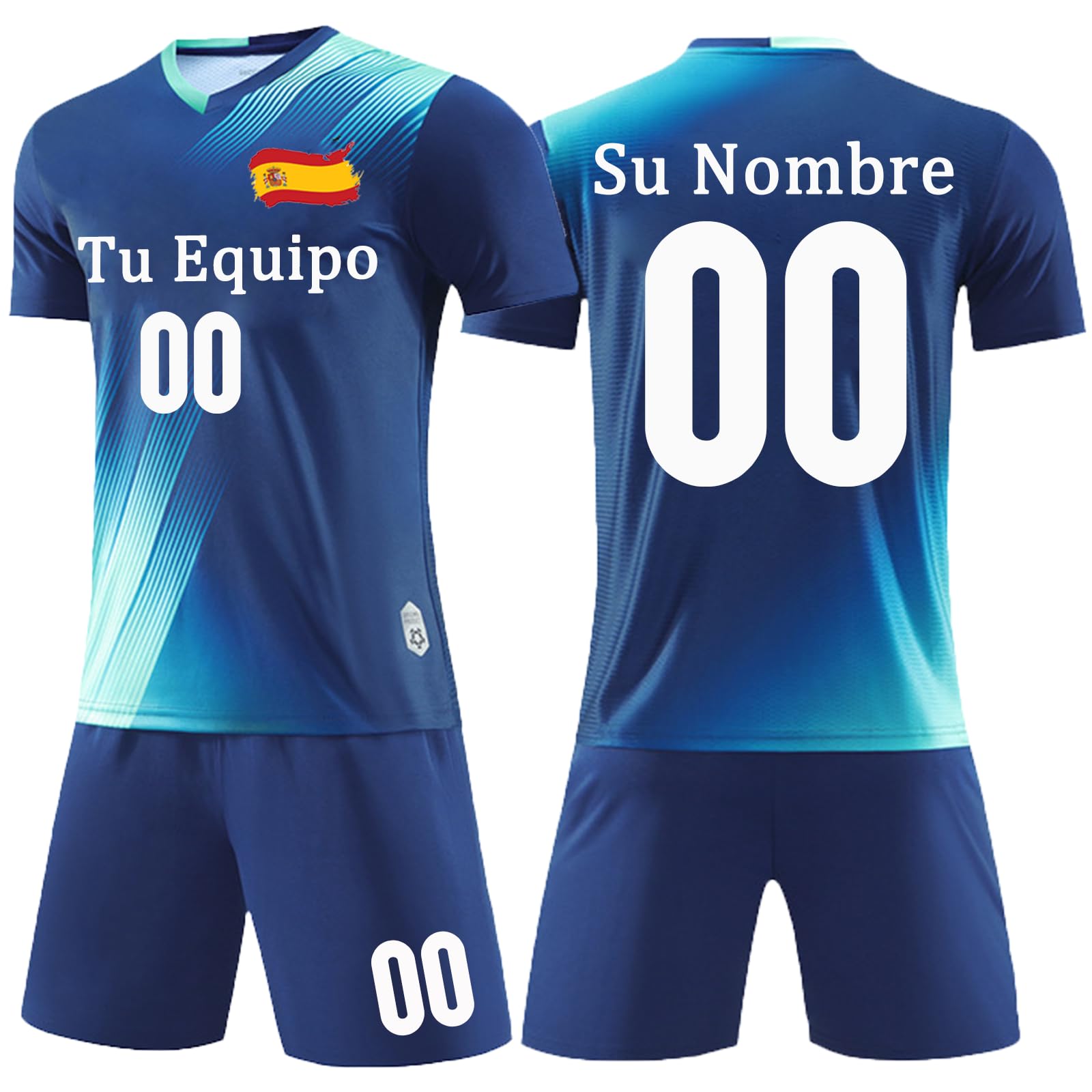 OPUTWDF Equipaciones de Futbol para Niños y Adultos Personalizada Camisetas de Futbol Personaliza con tu Nombre Equipo y Número Conjunto Futbol