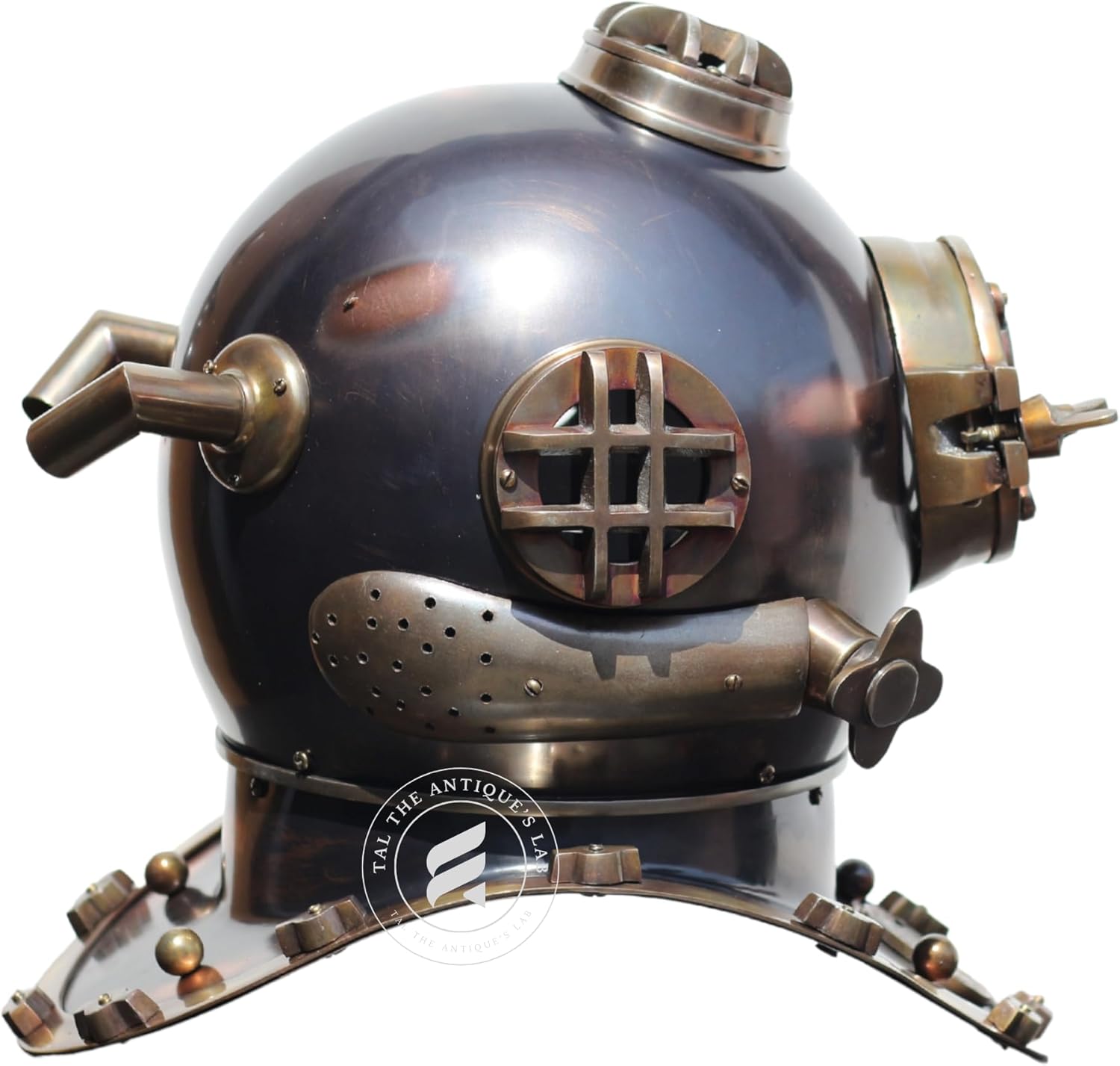 TAL The Antique's Lab 18" Antique Scutter Brown Scuba Diving Nautical Helmet - Maritime Ship's Decorative Helmet Collectible Replica decor gift Item