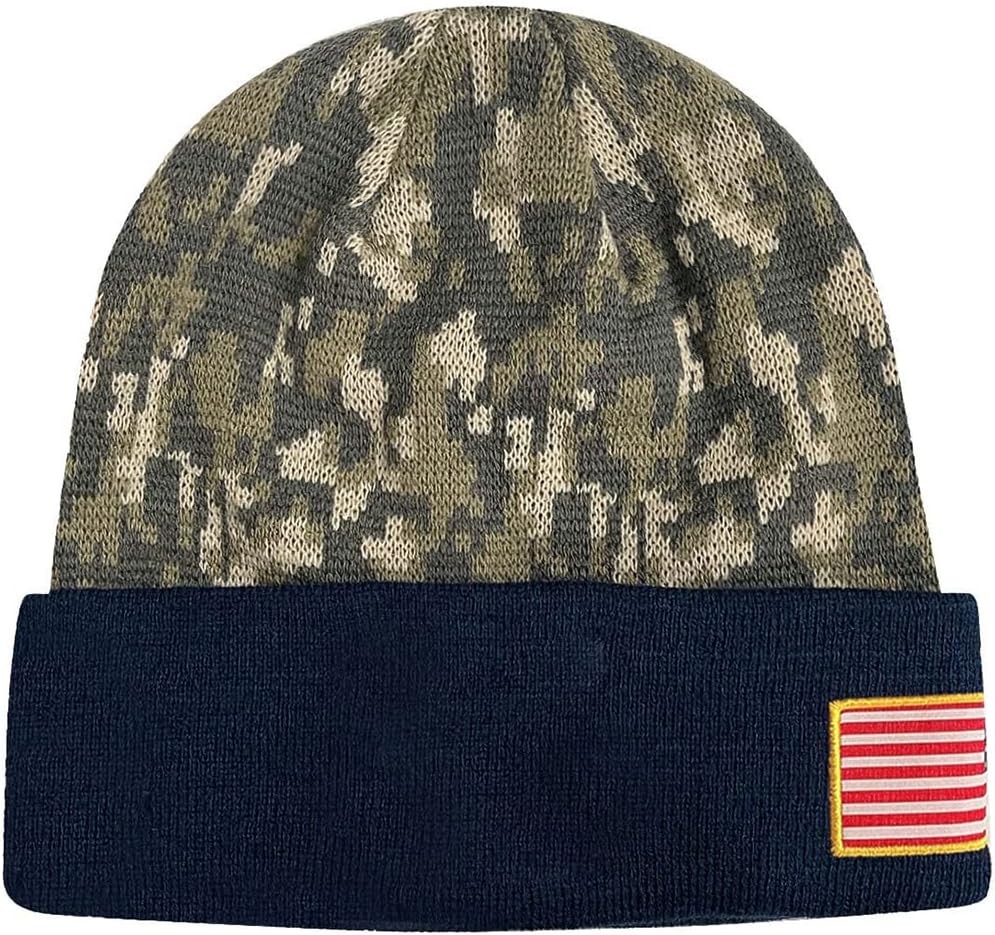 Icon Sports U.S. Military Beanie – Official Embroidered Flag Patch Warm Winter Knit Cap Adult Unisex Hats for Men Women (U.S. Navy/Black Digital Camo, One Size) - Image 2