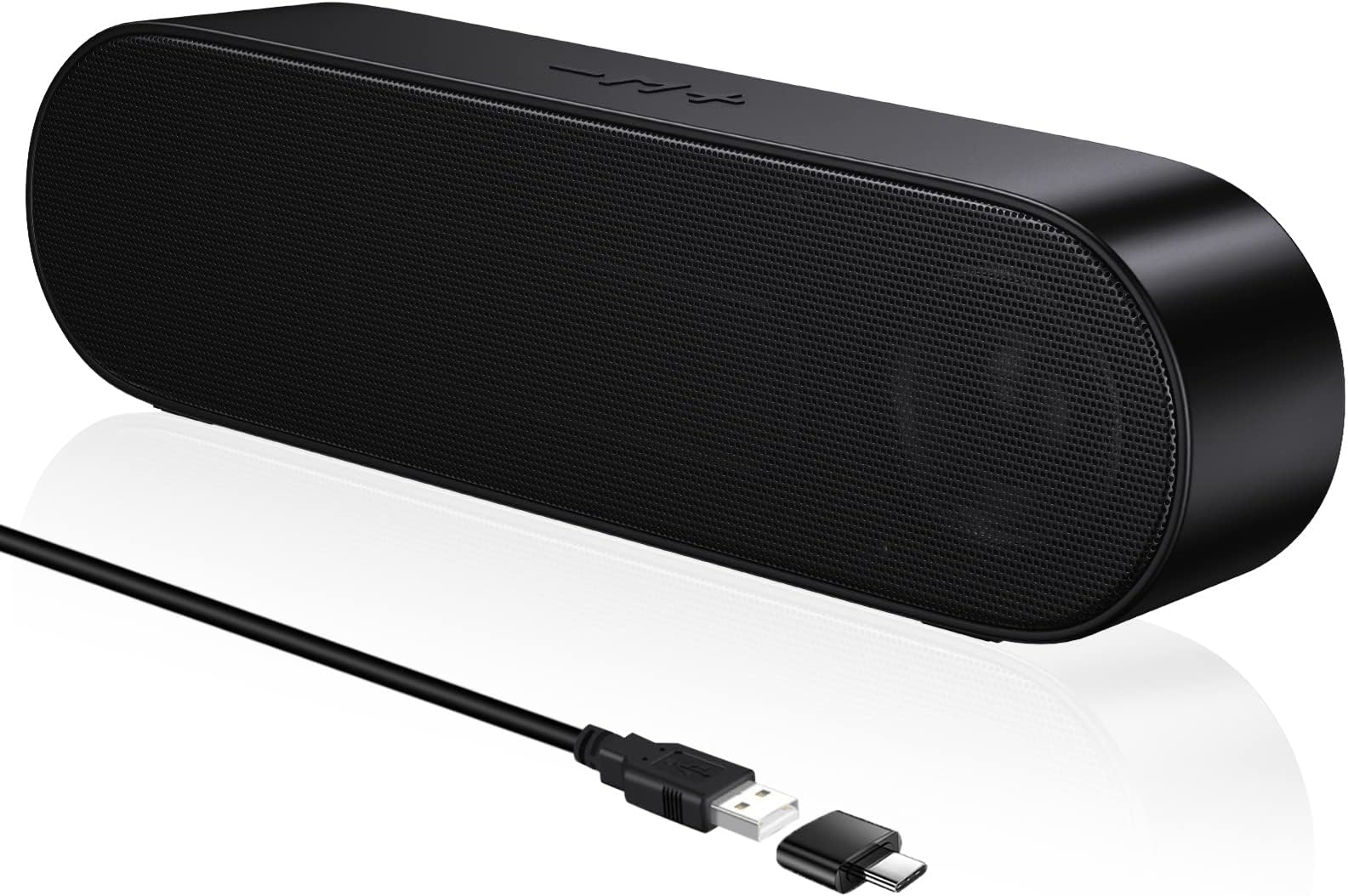 USB Computer Speakers, Portable PC Speaker for Desktop, Laptop, Notebook, Wired Mini Soundbar Speakers with Loud Volume, Volume Control and Mute Button, Plug and Play
