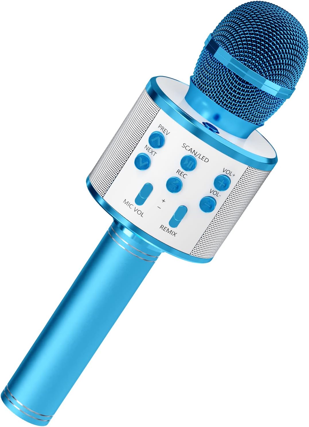 Kids Microphone for Singing, Wireless Bluetooth Karaoke Microphone for Adults, Portable Handheld Karaoke Machine, Toys for Boys and Girls Gift for Birthday Party (Blue)