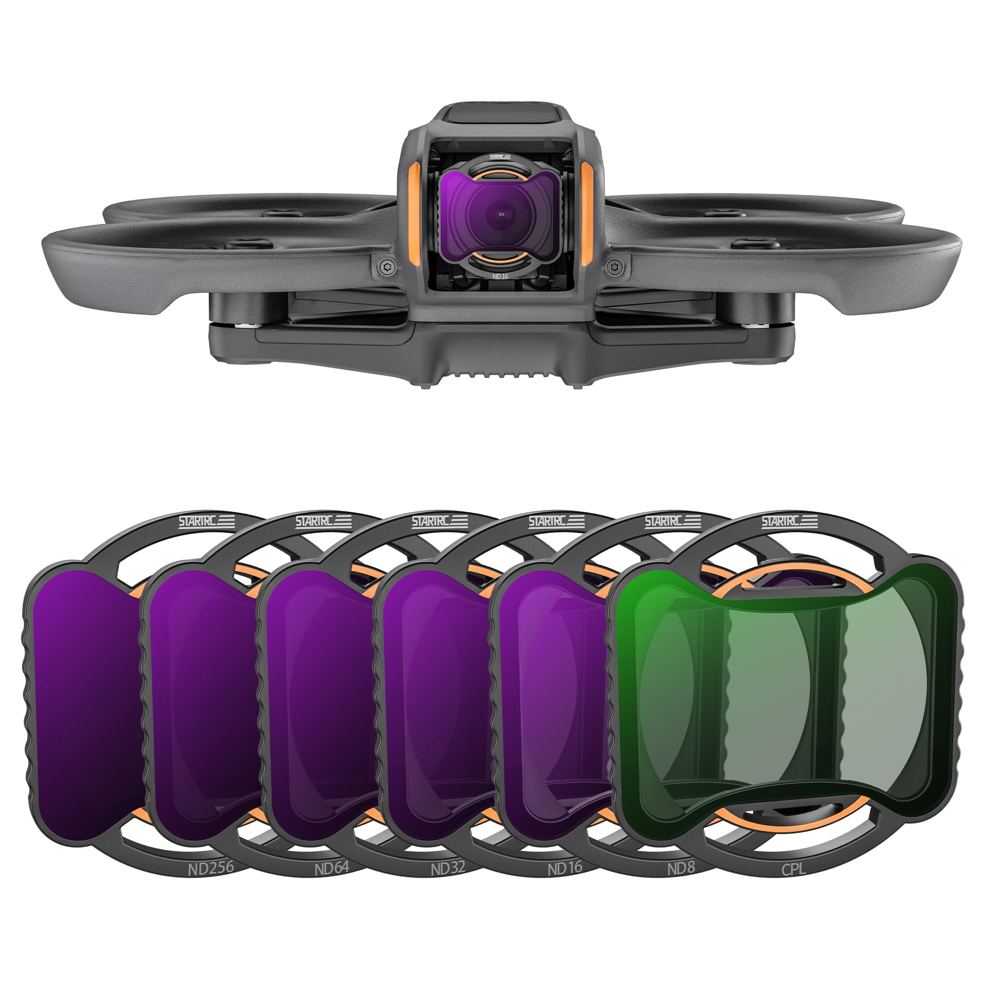 STARTRC Avata 2 ND Filters Set, 6 Pack CPL ND8 ND16 ND32 ND64 ND256 Neutral Density Camera Lens Filter Compatible with DJI Avata 2, Multi Coated HD Optical Glass, Aluminum Frame, 1139693