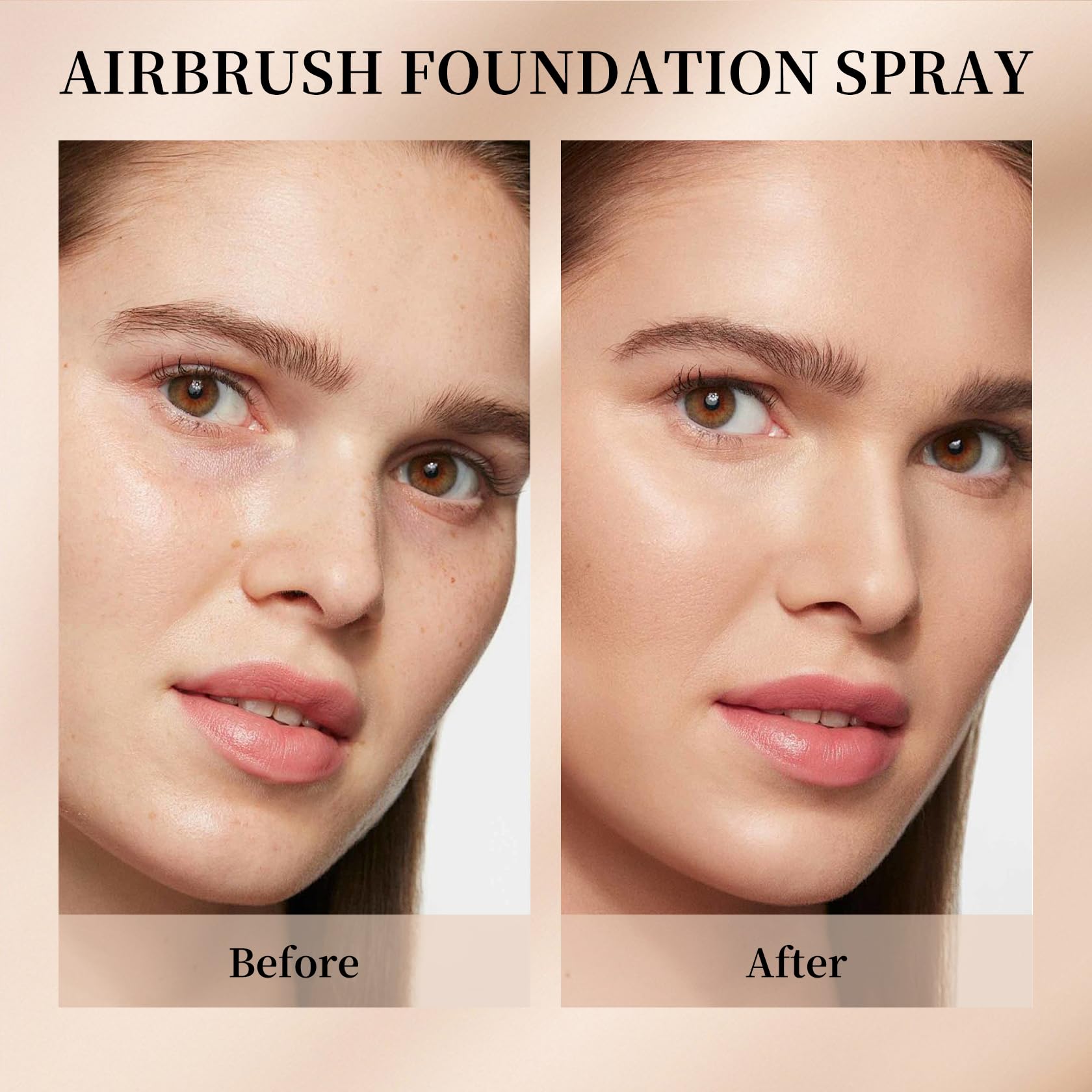 Fondotinta con aerografo, trucco con aerografo Silk Flawless, base di copertura modulabile, per donne anziane, adolescenti e donne di mezza età, ingredienti idratanti, coppia