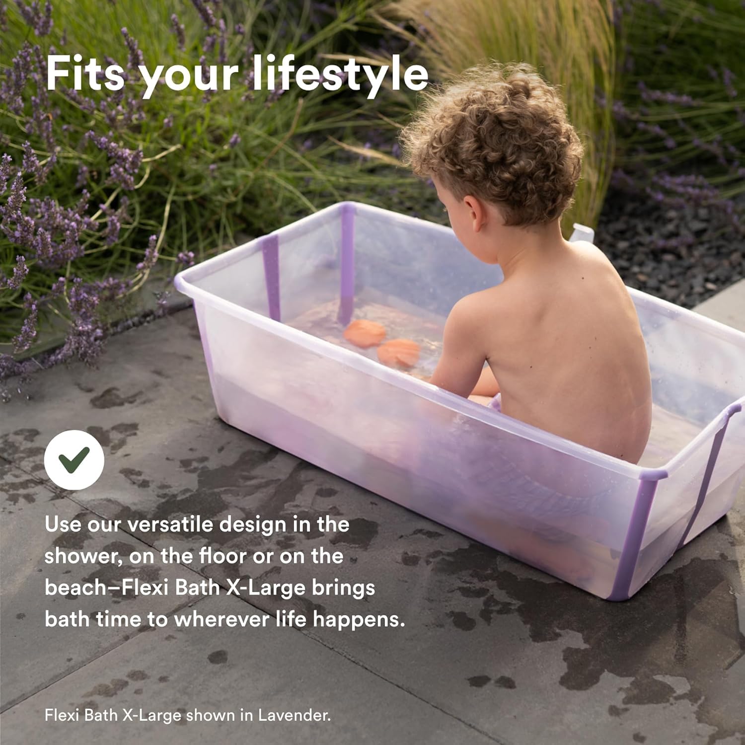 Stokke Flexi Bath X-Large, Ocean Blue faltbare Babybadewanne – leicht, langlebig und einfach zu verstauen – praktisch für zu Hause oder auf Reisen – von 0 bis 6 Jahren