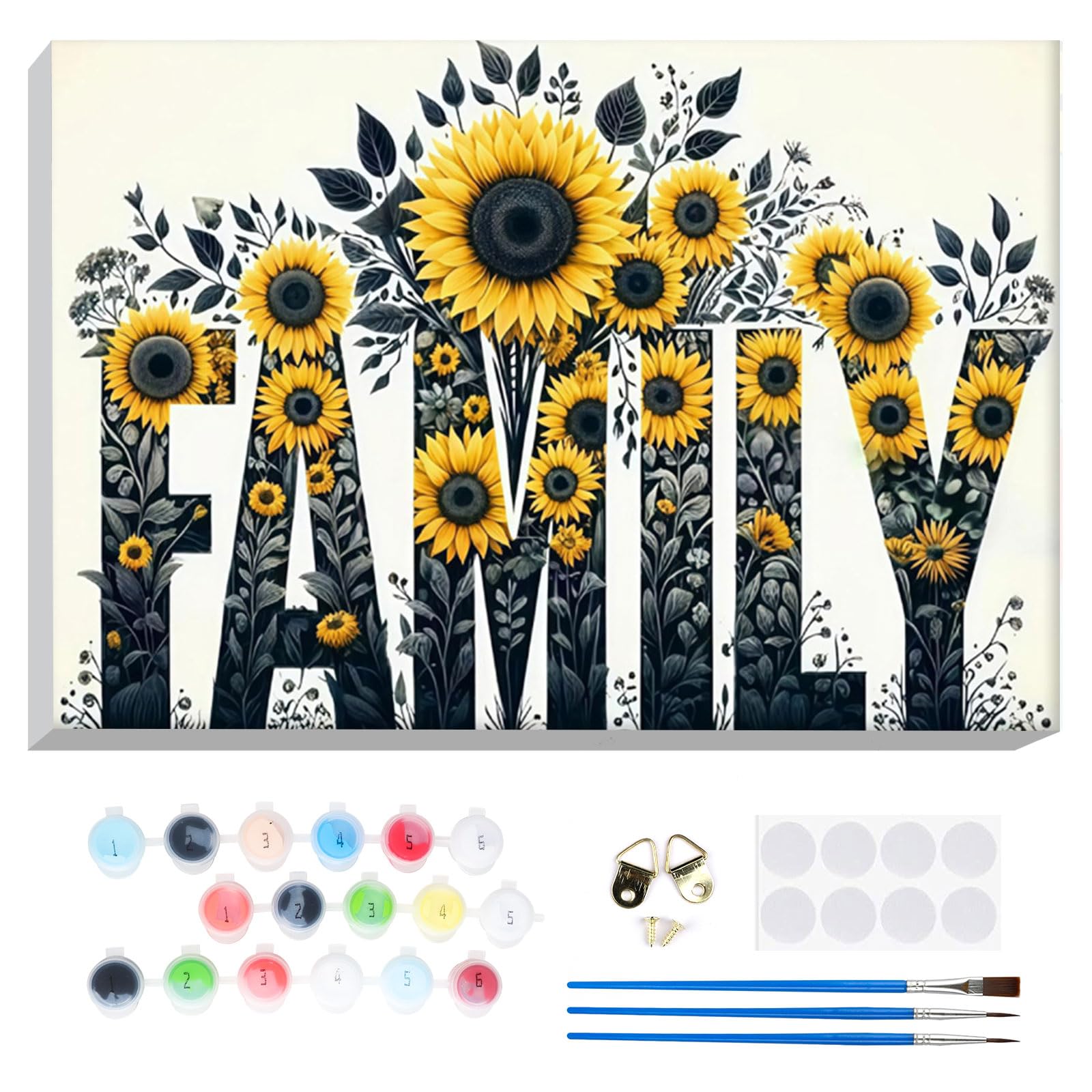 Lxmsja Paint by Numbers Family for Adults Beginners with Frame, Painting by Numbers Flowers on Canvas, DIY Acrylic Oil Painting Kit Art and Crafts Gifts for Home Wall Decor, 8x12inch