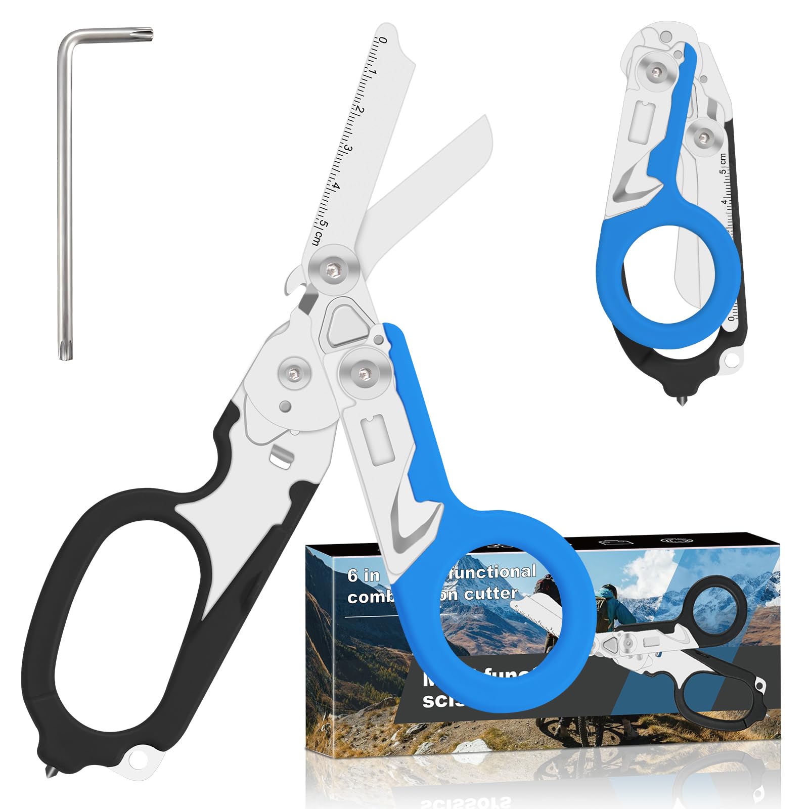6-in-1 Heavy-Duty Emergency trauma shears (blue black)