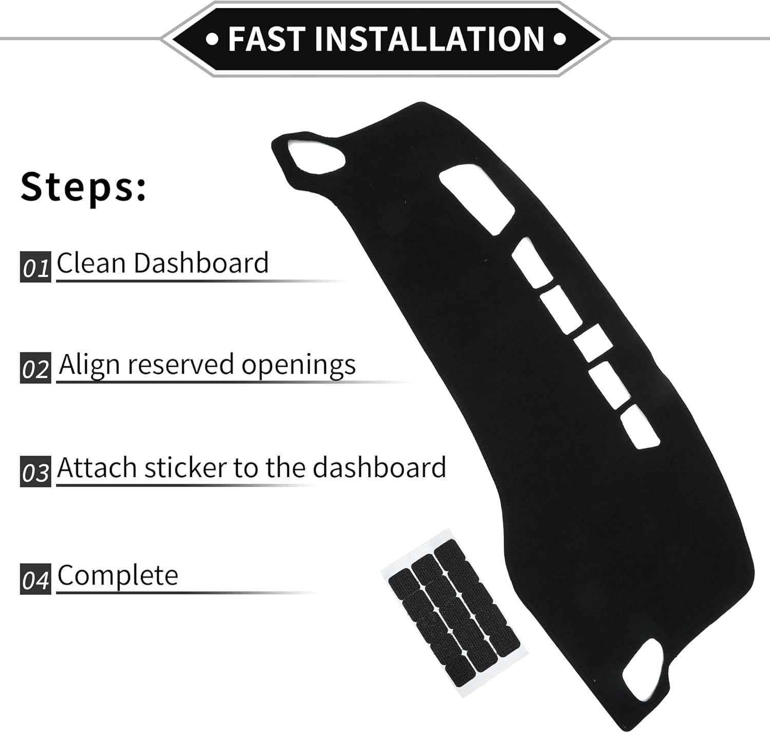Dash Cover Kit Compatible for Buick Envista 2024, Durable Polyester Black Center Console Dashboard Cover Pad Carpet with Sticker