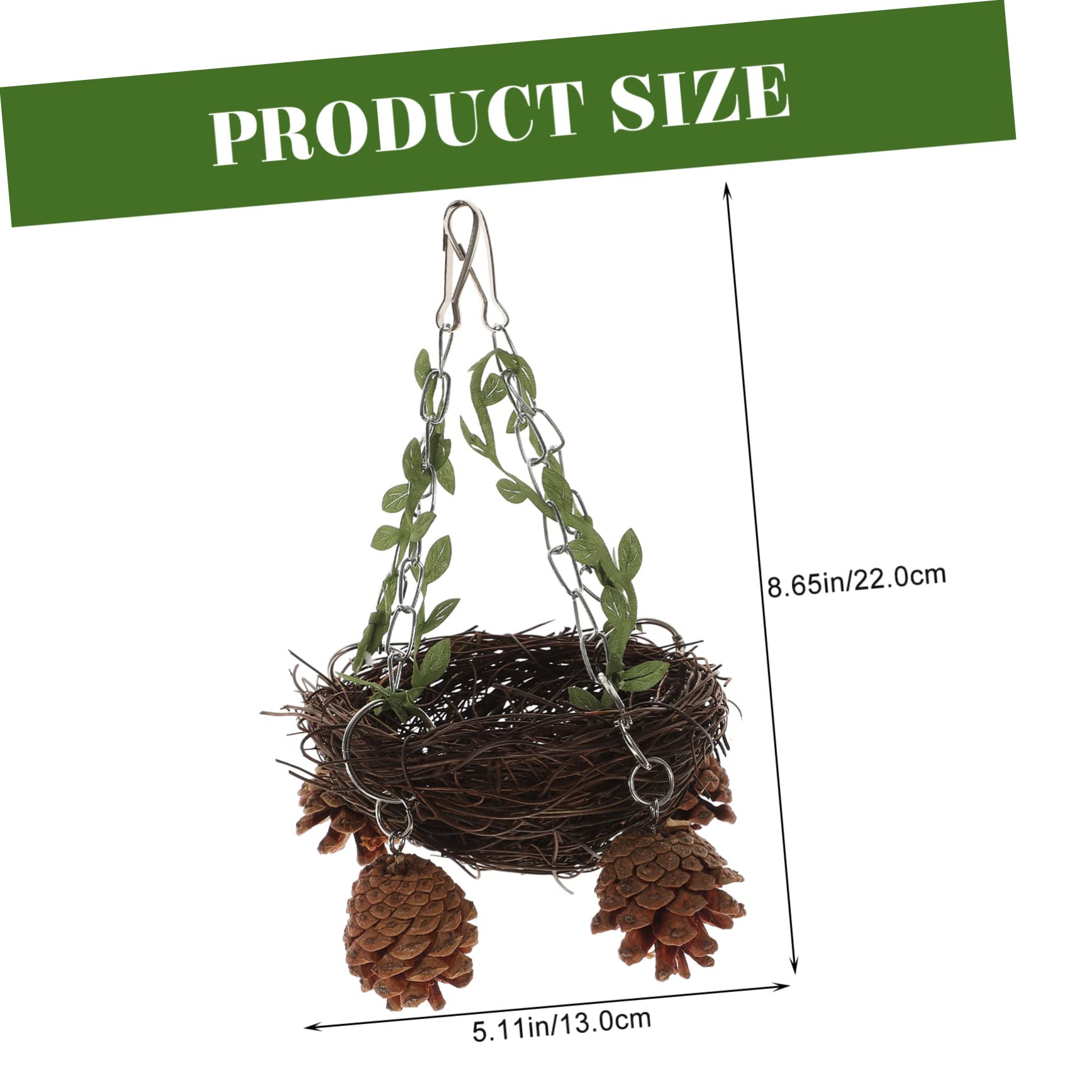 Sosoport Hanging Rattan Nest Bird Cage Swing for Parrots Parakeets and Cockatiels Easy to Install Bird and Breeding Bed Chic Design for Play and Rest