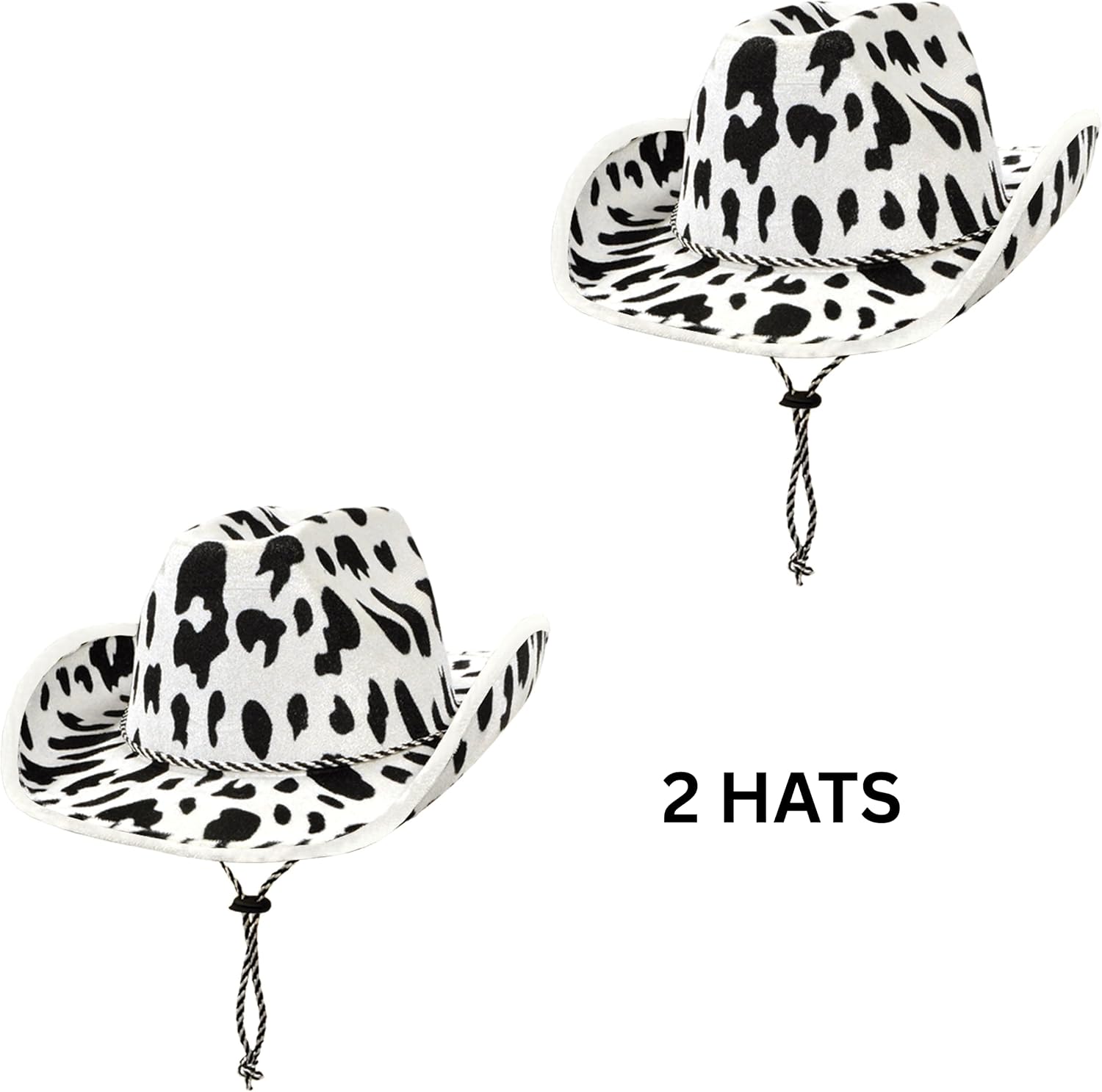 Beistle Cow Print Cowboy Hats – Adjustable Chin Strap, Halloween Costume Dress Up, Wild West Themed Parties, Animal Print Hat image 5