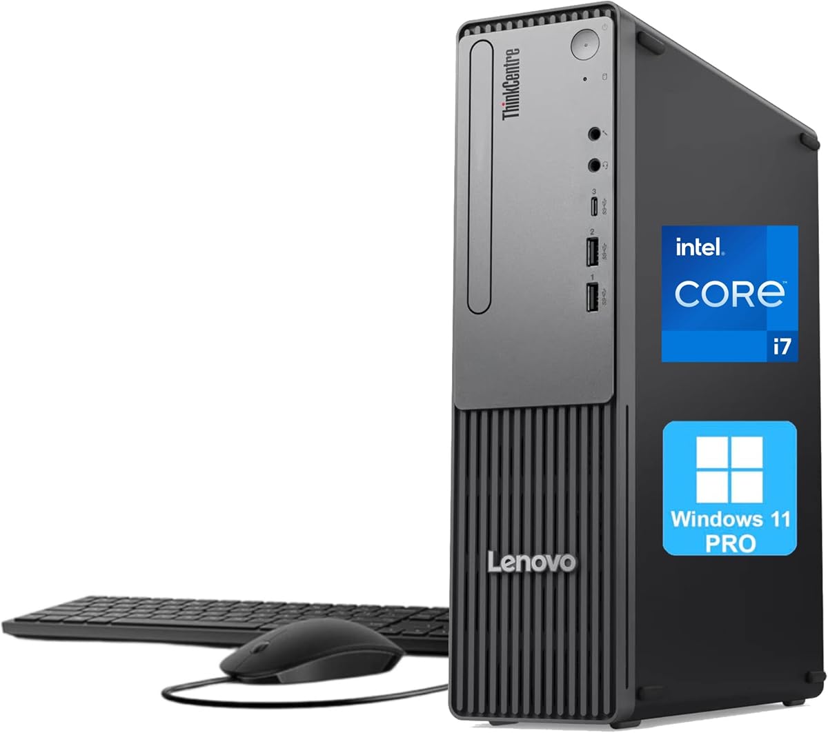 ThinkCentre Neo 30s Gen 5 SFF Business Desktop Computer, Latest 13th Gen Intel Core i7 CPU, 8GB DDR5, 512GB PCIe SSD, USB-C, HDMI, VGA, RJ-45, Wi-Fi, Wired Keyboard & Mouse, Windows11Pro