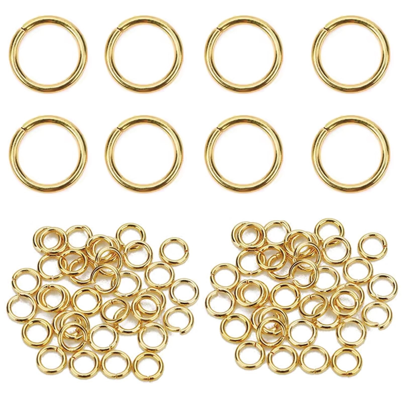 Leliafleury 6mm Open Jump Rings Metal Jump Rings Connector Rings for DIY Craft Making (Gold)