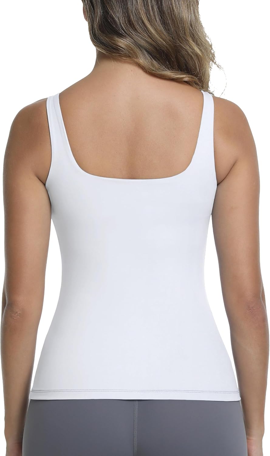 Nursing Tank Tops for Breastfeeding Square Neck Pregnancy Yoga Workout Shirt Camisole with Built in Bra