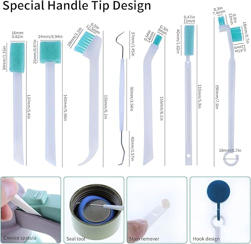Miniatura 7 de Juego de cepillos de limpieza pequeños para el hogar, barra de limpieza para detalles de ventilación de automóvil, herramienta de limpieza de huecos