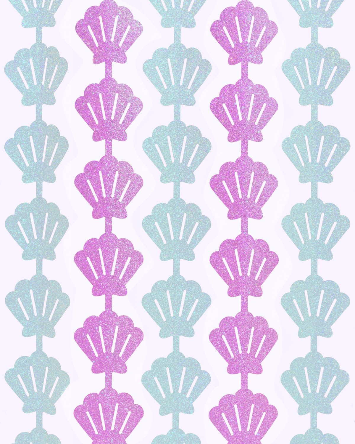 xo, Fetti Party Mermaid Shell Foil Curtain - Set of 2 | Mermaid Birthday Party Supplies, Under The Sea Decorations, Let's Shellabrate, Sea Creatures Favors, Ocean Animal