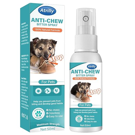 Bitter Apple Spray for Dogs to Stop Chewing, No Chew Spray for Dogs, Pet Corrector Spray for Dogs Behavior Training, No Chew Licking of Fur, Bandages, Shoes, Wounds & Furniture, Indoor & Outdoor