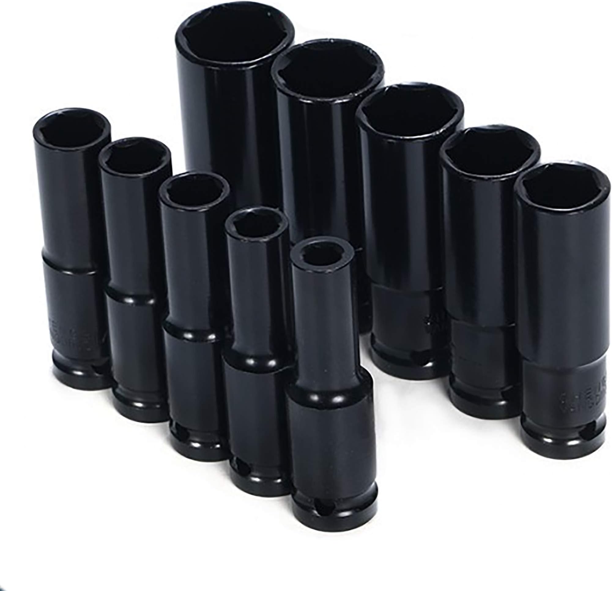 Lanx.12.7mm 1/2" Deep Socket, 0.3 - 0.7 inch (8 - 19 mm) Size, Set of 10, Long Extension Ratchet, Impact Wrench Tool Set (10 Pieces)
