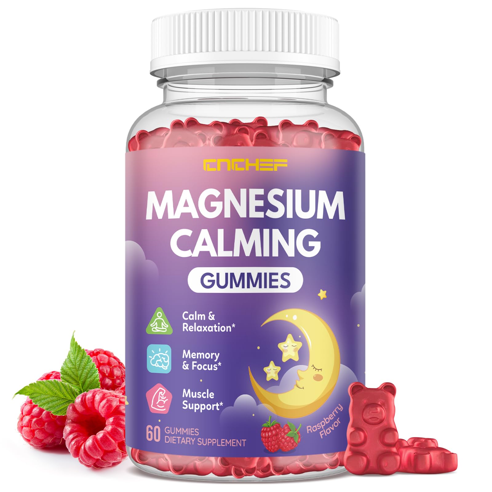 Magnesium Calming Gummies for Kids 4+ & Adults, Sugar Free Magnesium Supplement with L-Theanine, Chamomile, Vitamins B6, D3, K2, Zinc for Sleep, Relaxation, Focus & Muscle Support, Strawberry Flavor — Amazon image 11