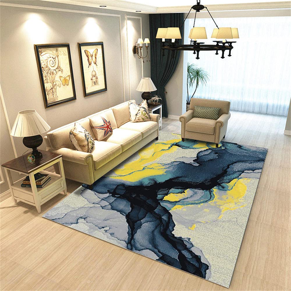 Tapis salon poil ras facile à nettoyer tapis de jardin 180x280cm