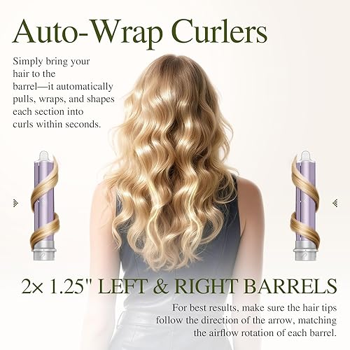 Miniatura 4 de Moldeador de aire caliente 5 en 1 alisador iónico de 110,000 RPM, secador de pelo de alta velocidad, voluminizador y rizadores de envoltura