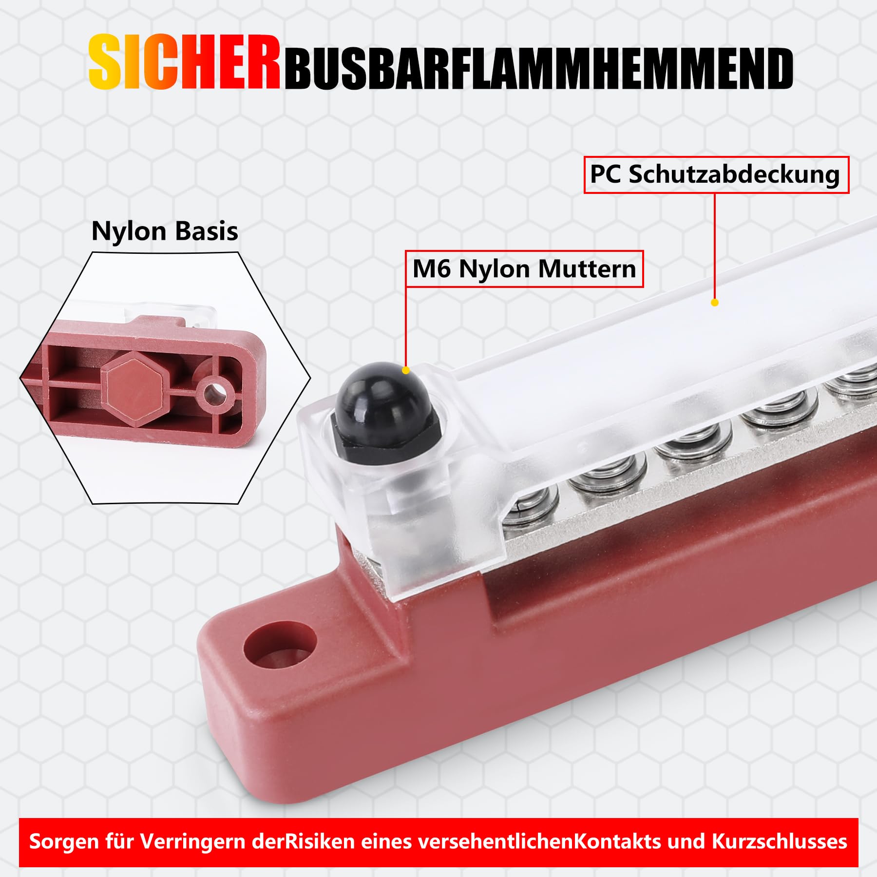 2 Stück Sammelschiene 12V-48V DC Sammelschienen Verteilerblock 150A Busbar Stromverteilungsblock mit 2x M4 Klemmenbolzen,12 M4-Anschlussklemmen,12V Verteiler für Auto LKW Boot (Rot Schwarz)