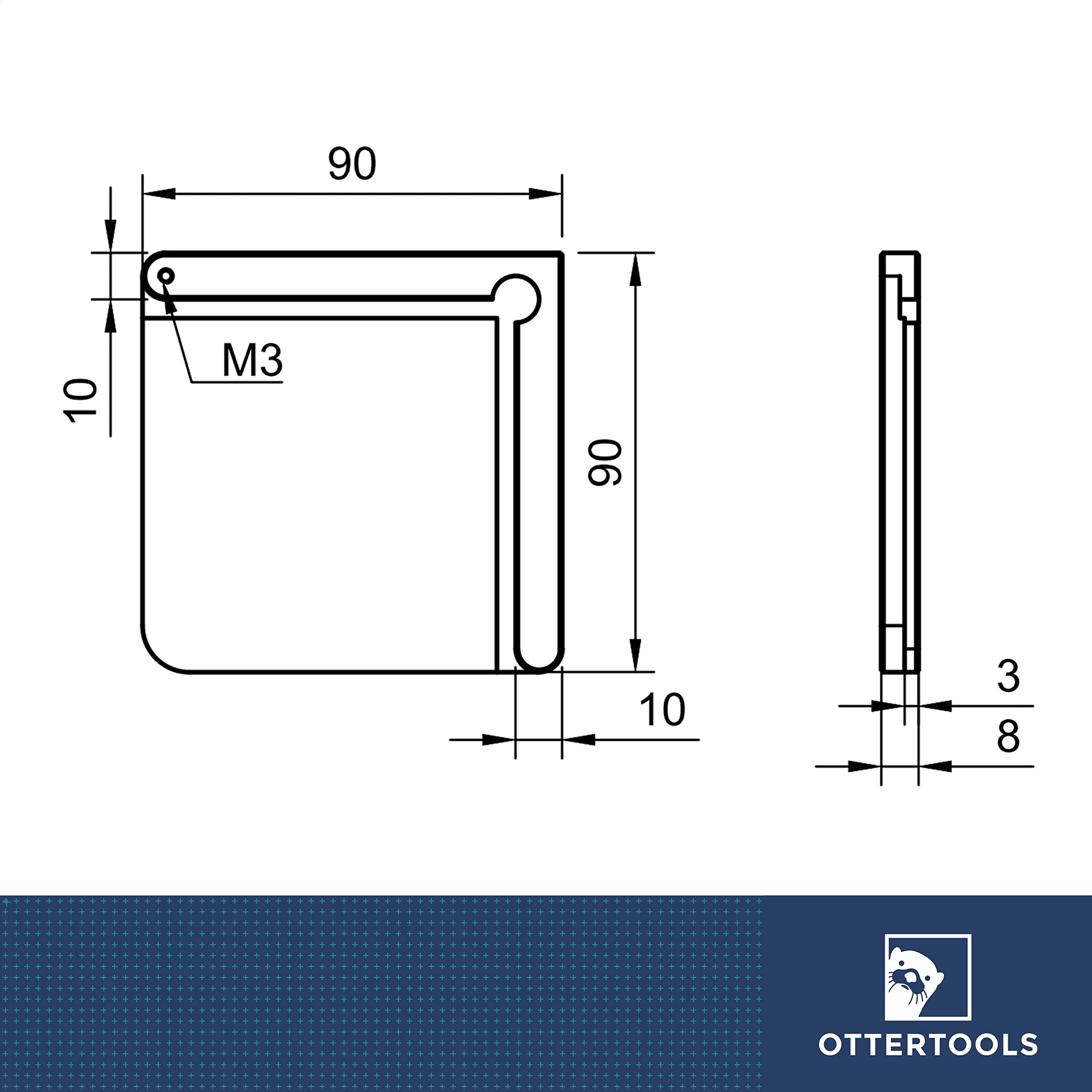 Plaque tactile | Capteur de longueur d'outils | échantillon XYZ | Compatible avec par exemple Estlcam