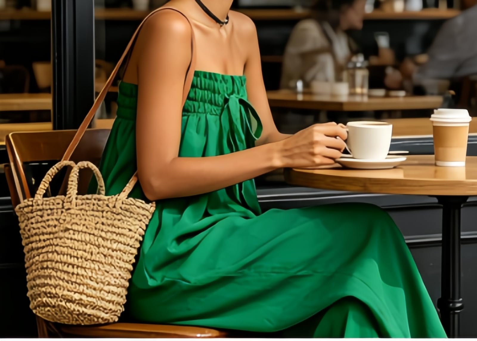 Générique Combinaison bustier minimaliste pour femme en mélange de lin — Coupe ample avec poches — Tenue de vacances estivales