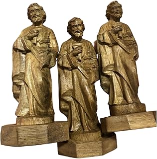 Catholic Statue, Sacred Heart Statue of Jesus, Jesus Christ Natural Agarwood, Catholic Jesus Statue for Home Decor Wooden Jesus Figurine, Religious Home Decor Gift for Dad (13cm)