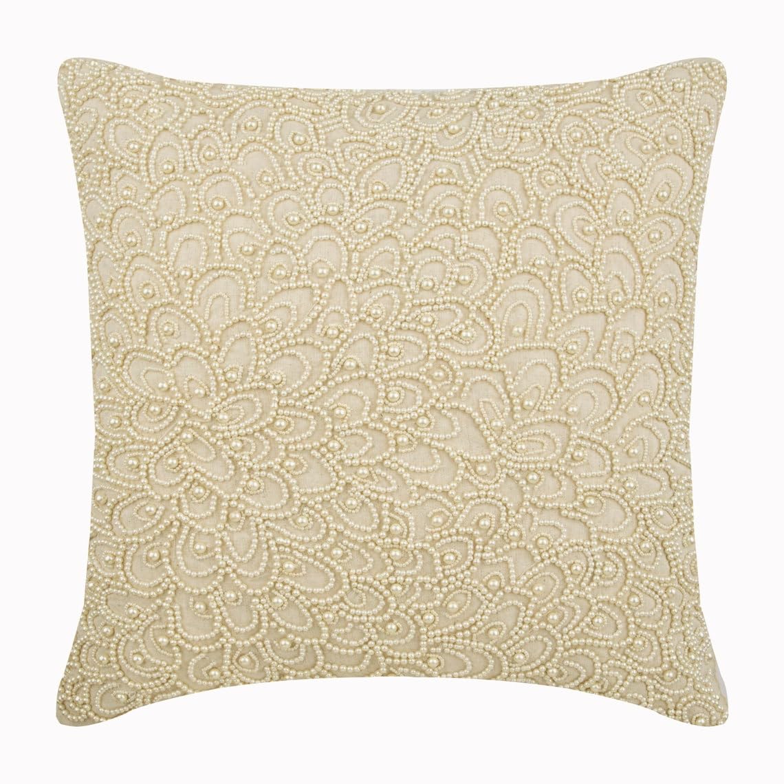 The HomeCentric Decorative Cushion Covers 65 x 65 cm Ivory, Cotton Throw Cushion Covers, Cushion Covers, Modern Pillow Shams - Pearl Haven โ image 1