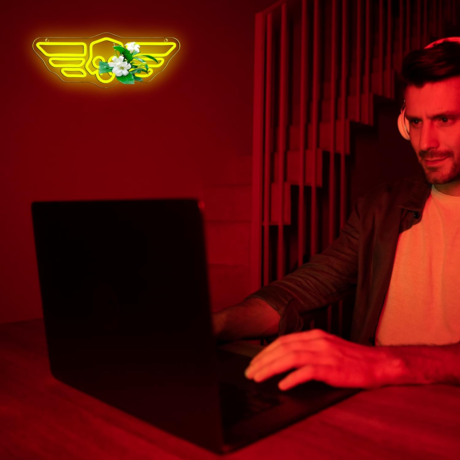 Hero Neon Diver Skull Neon Sign LED Neon Lights for Game Room Decor, Yellow Skeleton Wall Sign with Dimmable Switch, Man Cave Bar Halloween Party Decor Gifts - Image 5