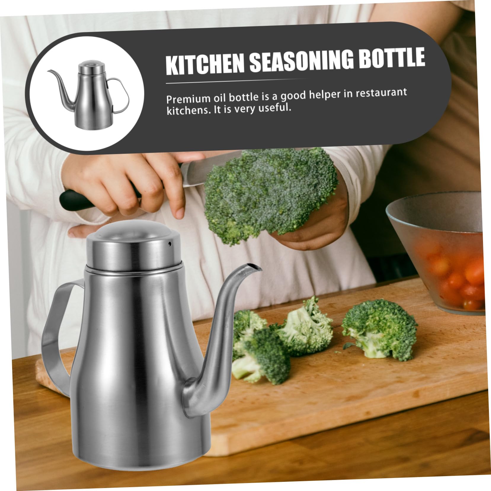 Botella Dispensadora Aceite de Cocina de Acero Inoxidable Anti-fugas para Aceite de Vinagre y Salsa Envase Multiuso para Condimentos y Aderezos