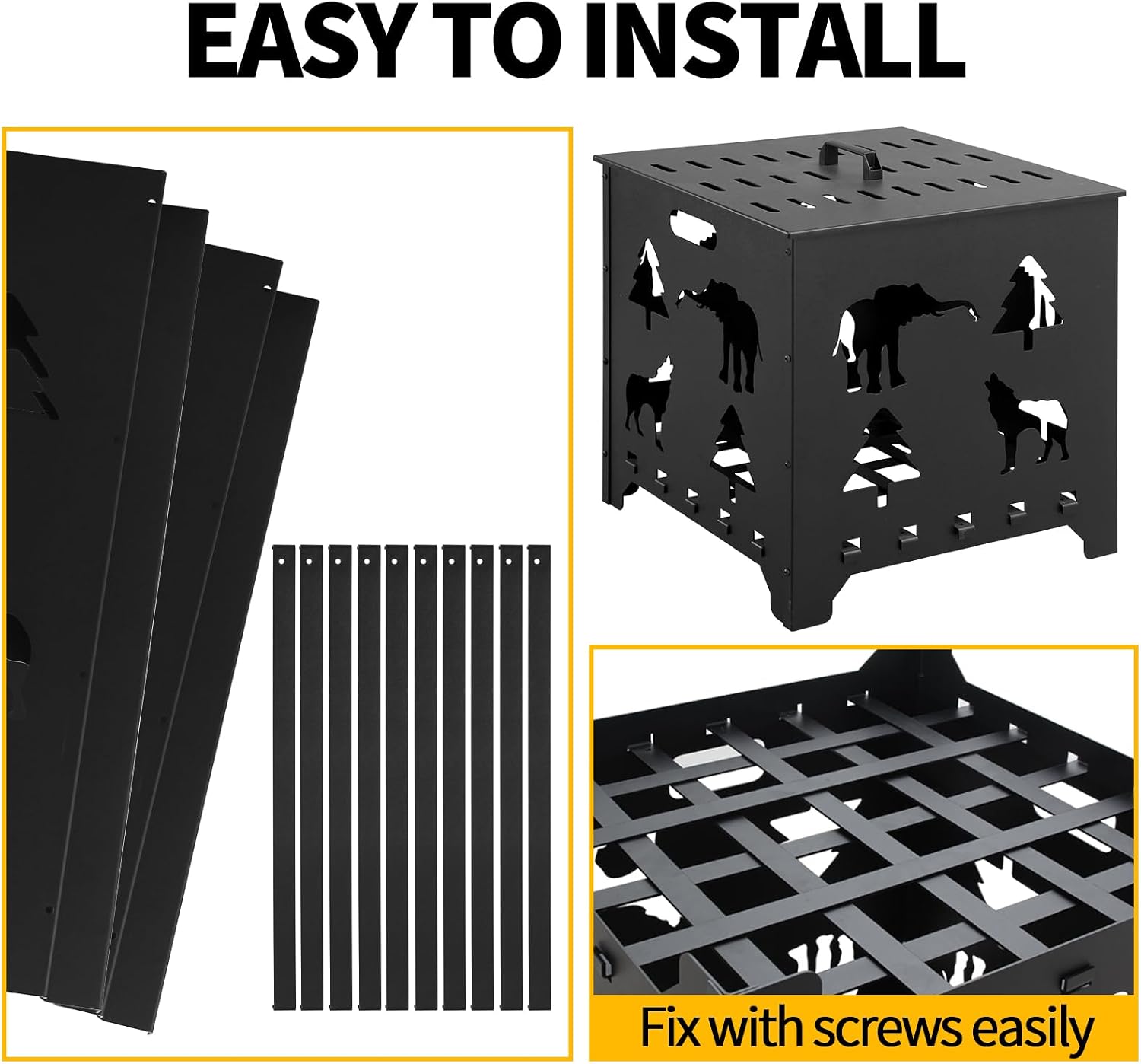 Burn Barrel for Outside, 22 Inch Carbon Steel Burn Cage with Handle - Ideal for Incinerating Garden Waste, Paper, Leaves and Wood Backyard Bonfire