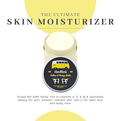 Miniatura 6 de Vanman's - Bálsamo de sopa y miel sin aroma añadido (2 onzas), sopa de carne de res alimentada con hierba y bálsamo de miel con vitaminas A, K, D, E