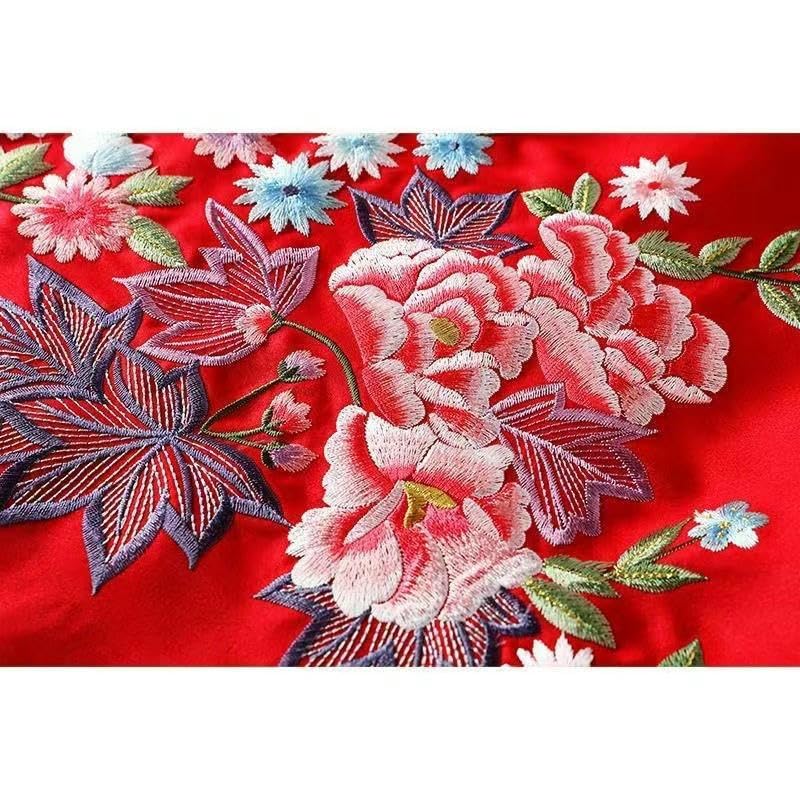 Chemisier Cheongsam brodé rétro JYHBHMZG, haut asymétrique chic - 4