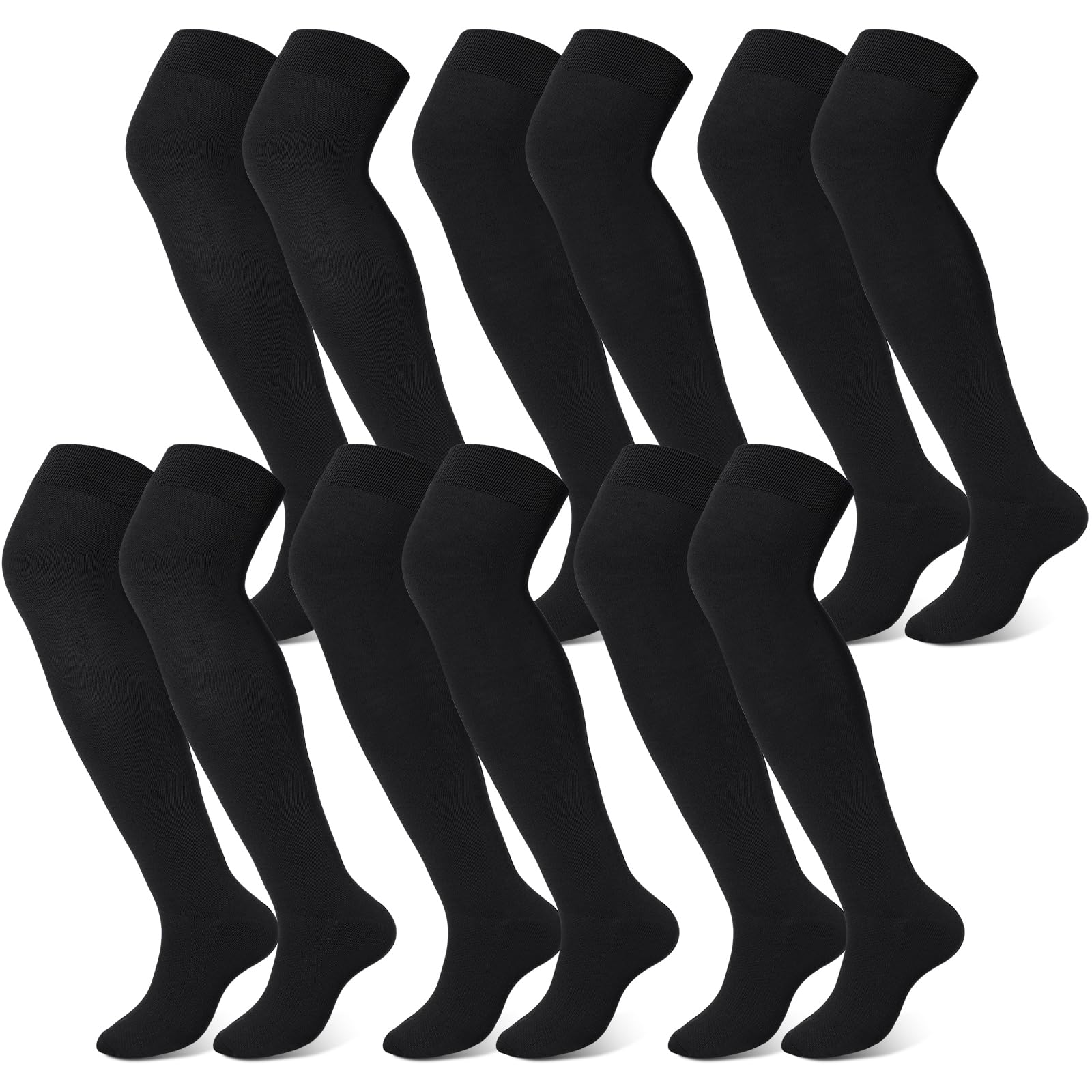 Hicarer 6 Pairs over Knee Baseball Socks Tube
