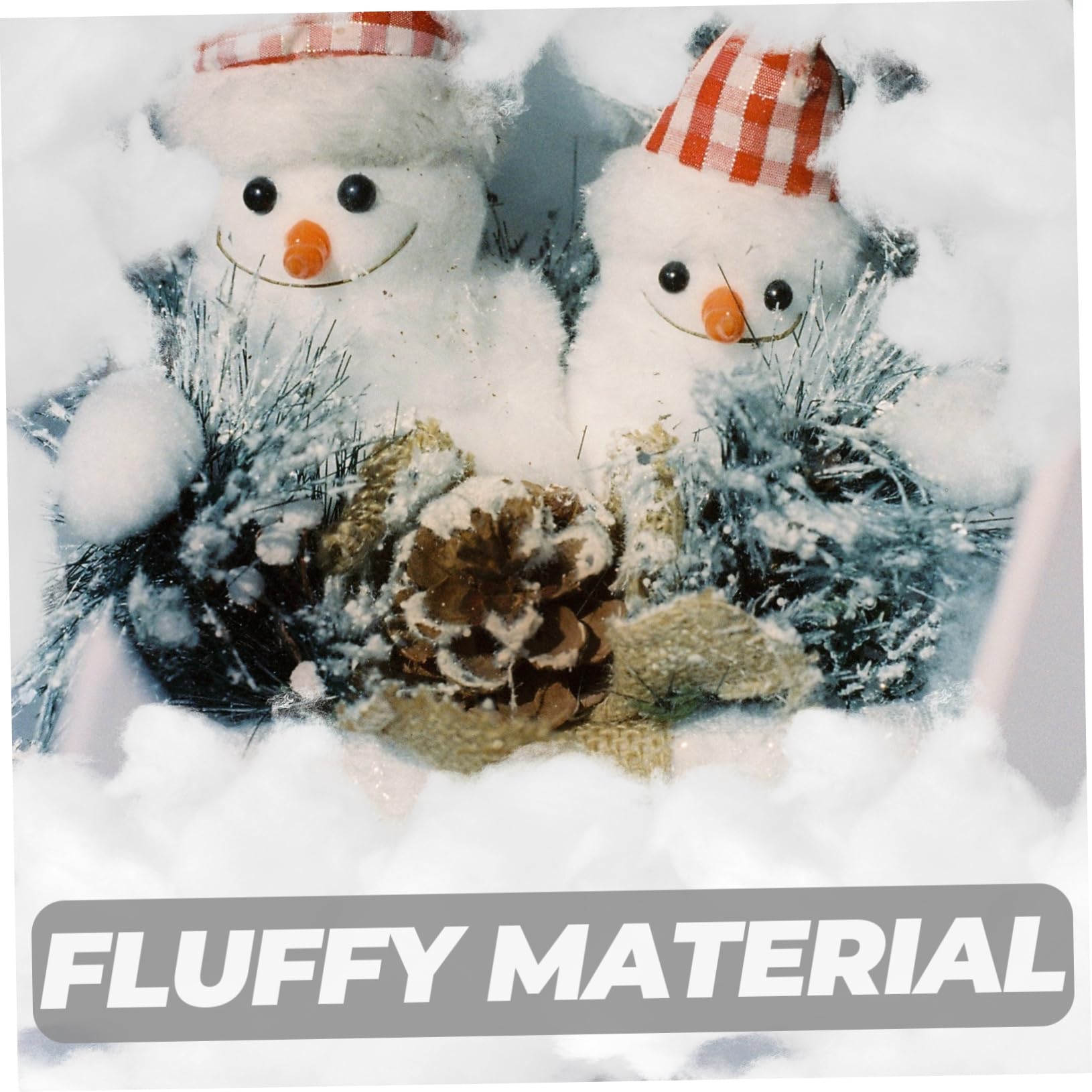 IMIKEYA 4 Pièces 2 Fausse Décoration De Neige Fausse Couverture De Neige Artisanat Paillettes Fausse Neige Fausse Neige pour Les Décorations Farce Souffleuse à Neige Coton Blanche