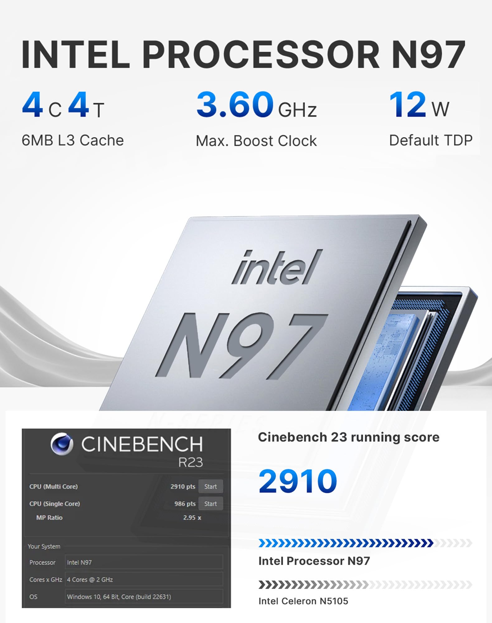 C1 Mini PC 11 Pro, Intel N97 Mini Desktop Computers (Beat N100/N95) 16GB RAM 512GB SSD Micro PC, HDMI 2.0, WiFi 5.2, BT 5.0, 2.5GbE LAN 4K Triple Display, Small PC for Business Home