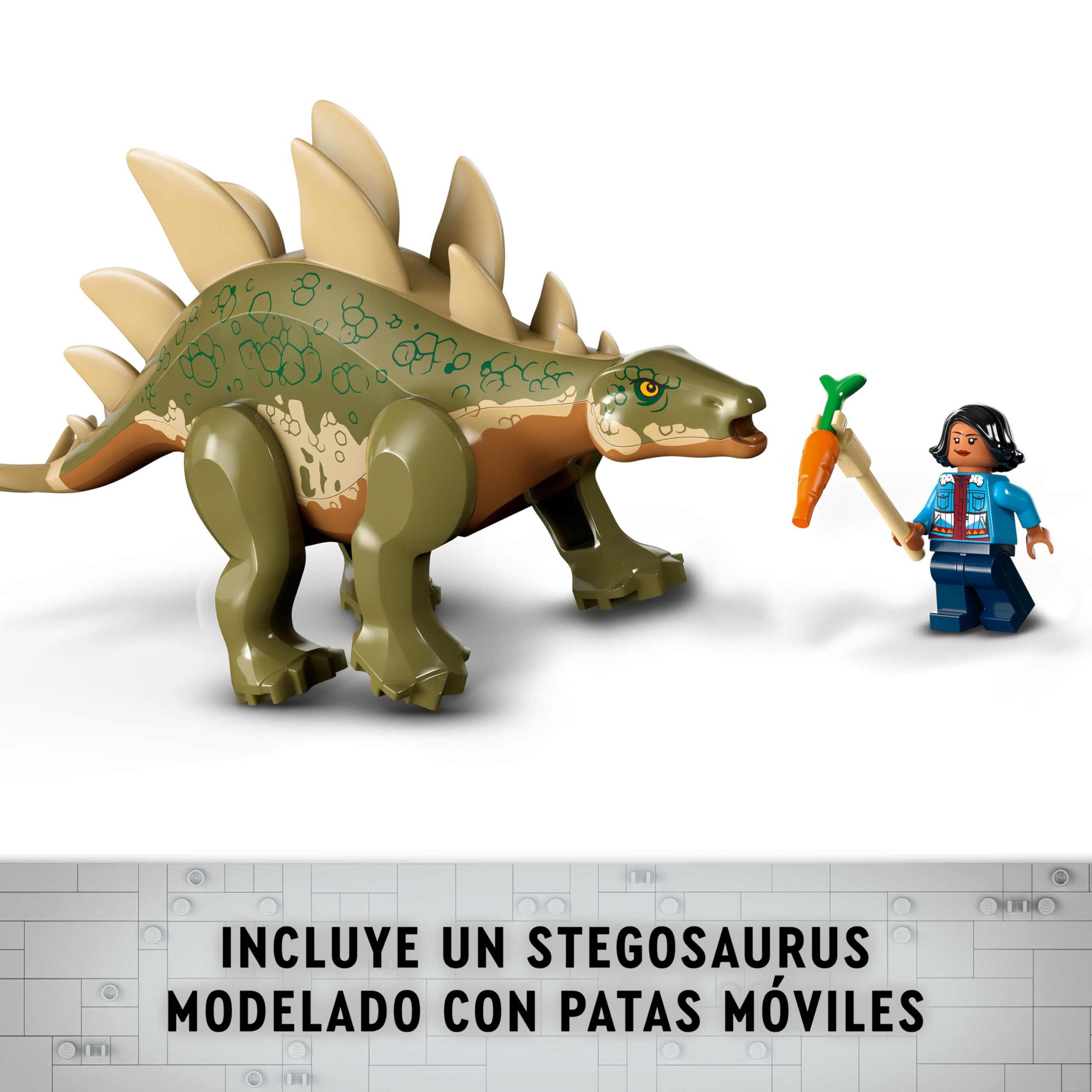 LEGO Jurassic World Misiones Dinosaurio: Descubrimiento del Stegosaurus Set de Juguetes de Dinosaurios y Velocirraptor, Regalo para Niños y Niñas de 6 Años o Más, Minifiguras de Ben y Sammy 76965