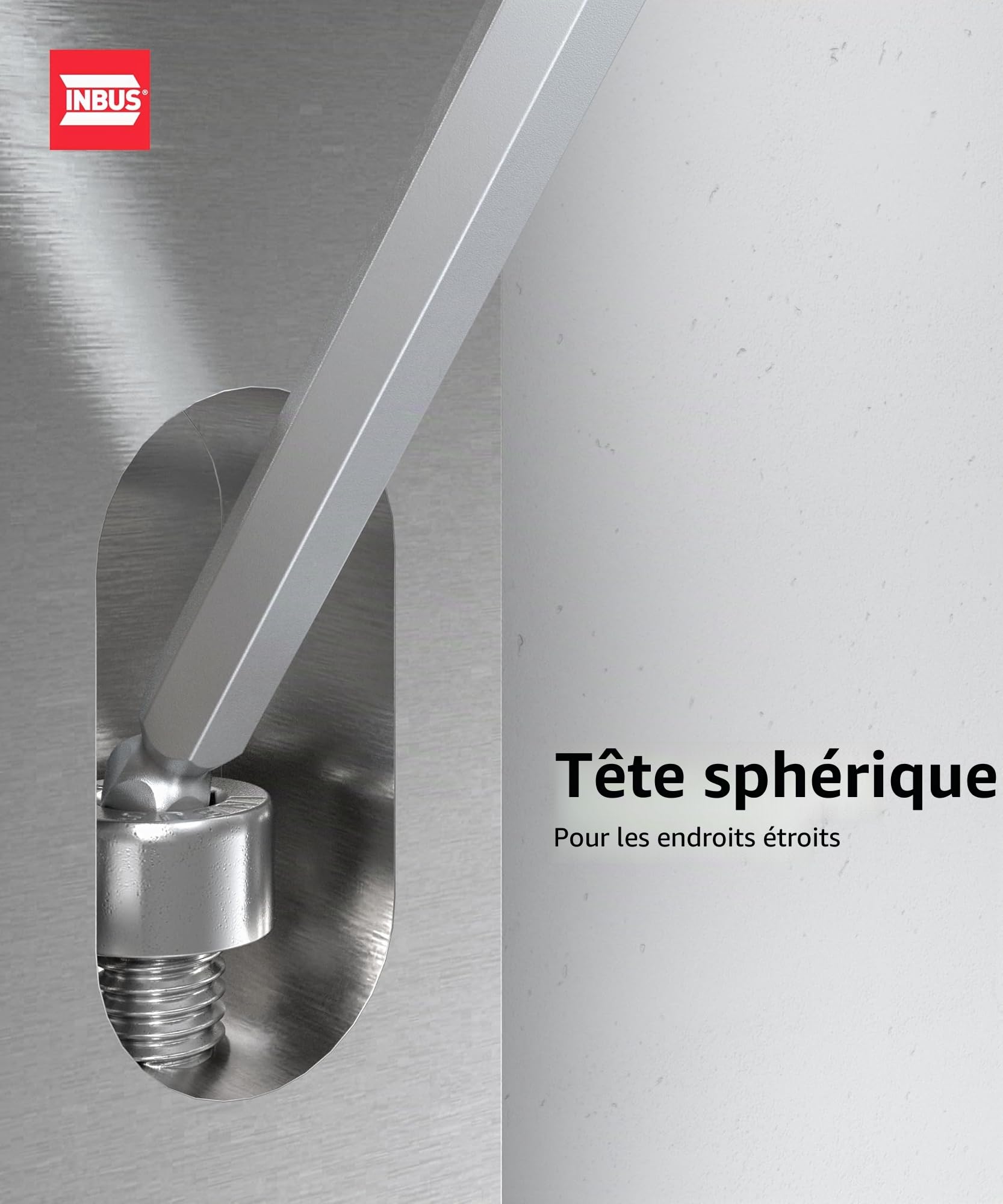 INBUS® 70211 Jeu de Clés Allen 9pcs, 1.5–10mm, avec Angle de 100° & Embout sphérique — Made in Germany