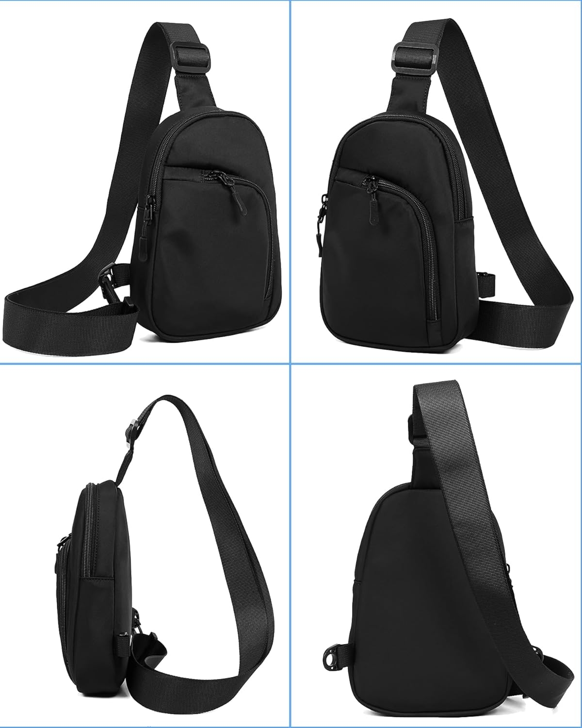 Peicees Small Crossbody Bag, Travel Sling Bag Waterproof Chest Phone Purse For Women Men Lightweight Fanny Pack Mini (Black) - Image 7