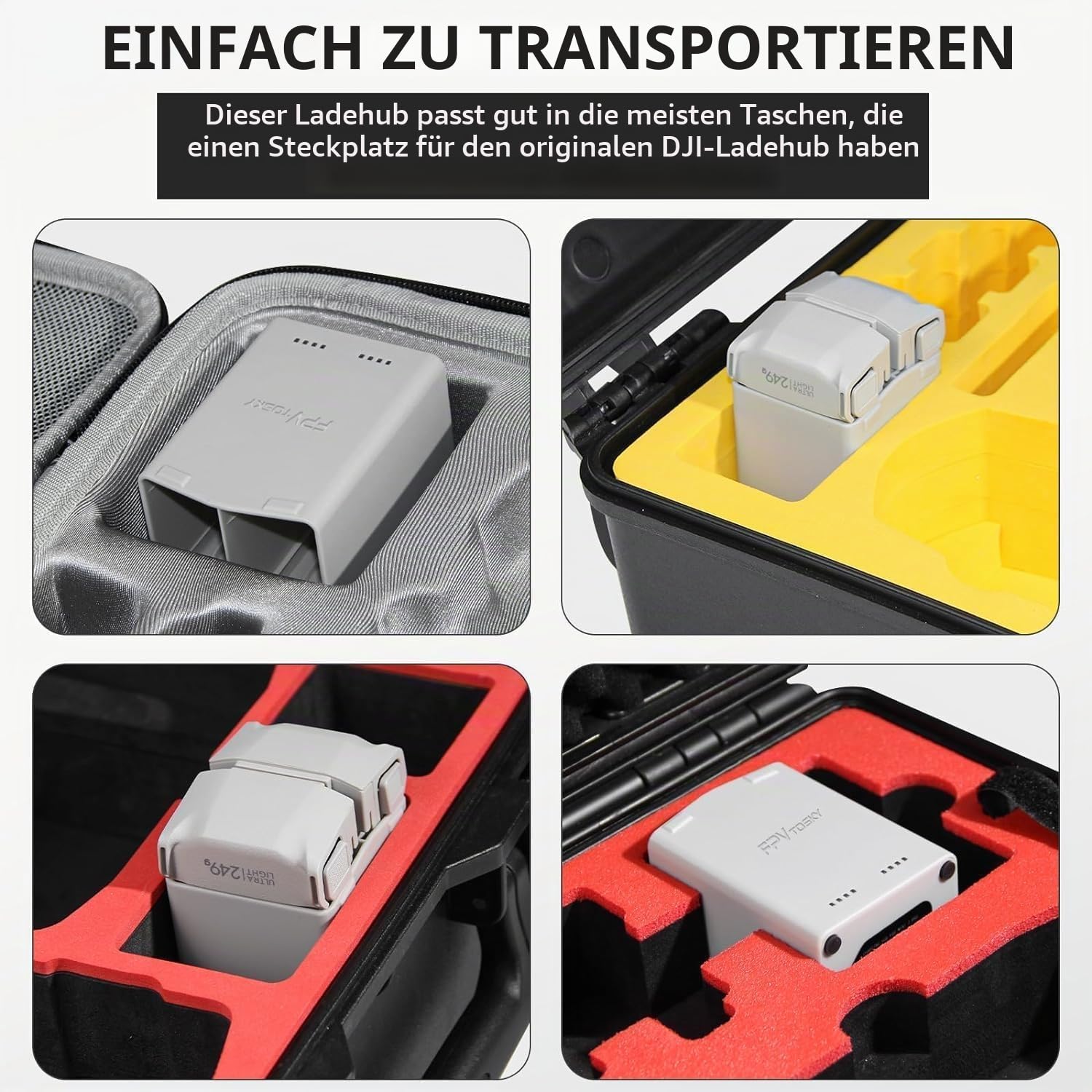 FPVtosky Professionelles Akku-Ladegerät für DJI Mini 5 Pro/Mini4/3 Pro Series Akku, Zubehör Schnelllade-Set mit 65W Netzteil, Schnelllade-Hub, Duale Akkus schnelles Aufladen zur gleichen Zeit