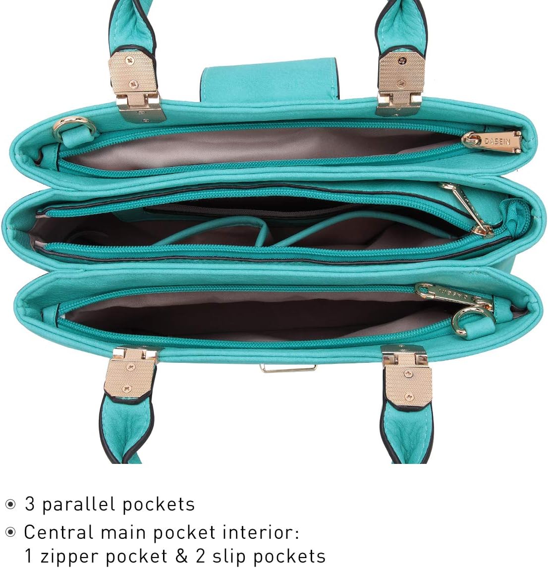 Dasein Women Satchel Handbags Top Handle Purse Medium Tote Bag Vegan Leather Shoulder Bag - Image 5