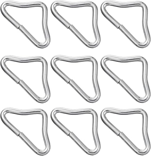BESPORTBLE 20 piezas de acero inoxidable triángulo anillo hebilla V - anillos para trampolín piezas de repuesto bolsa trampolín Mat Craft