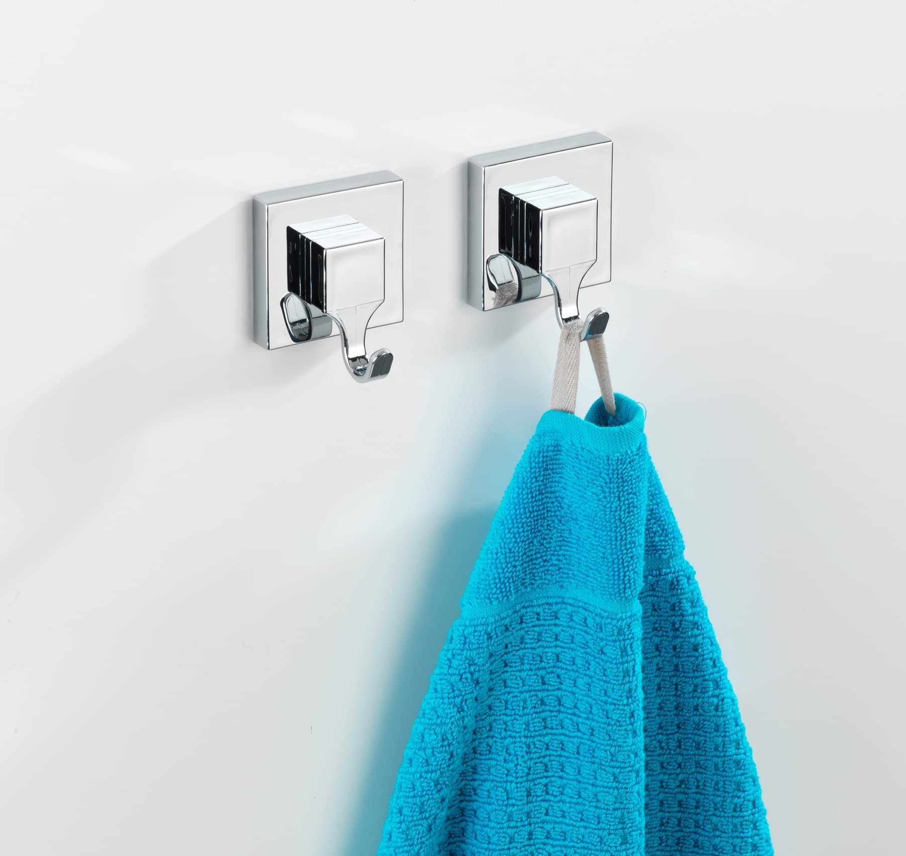 WENKO Vacuum-Loc® gancio da parete Quadro 2 pezzi, ABS, 6 x 7 x 5 cm, Lucido