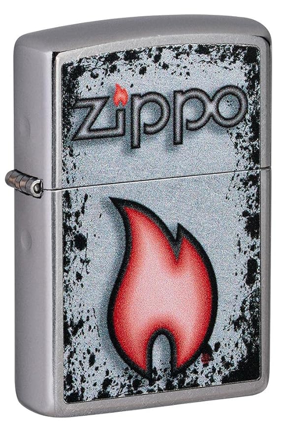 Zippo Flame Design Charcoaled Design Pocket Lighter Windproof Stylish Premium Metal Body Eco Environment-Friendly Unique Stylish Travel Friendly