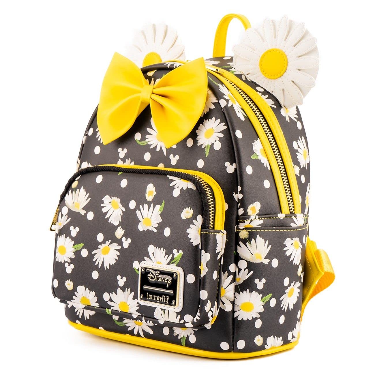 Minnie Mouse Daisies Mini Backpack BlackWhiteYellow, Multi, Daypack Backpacks