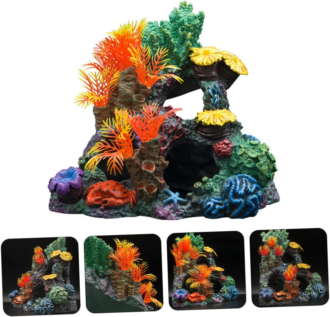 DOITOOL 2pcs Fish Tank Coral Ornament Lifelike Aquarium Decor for Freshwater Assorted Decoration for Aquascaping and Hiding Spots for Fish and Shrimp